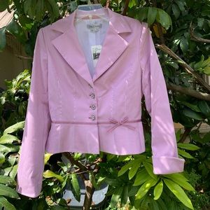 ✨⚡️💥 Kay Unger White Striped Fitted Blazer Women's Pinstripe Blazer